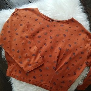 VINTAGE Crop Top w/Paisley Detail